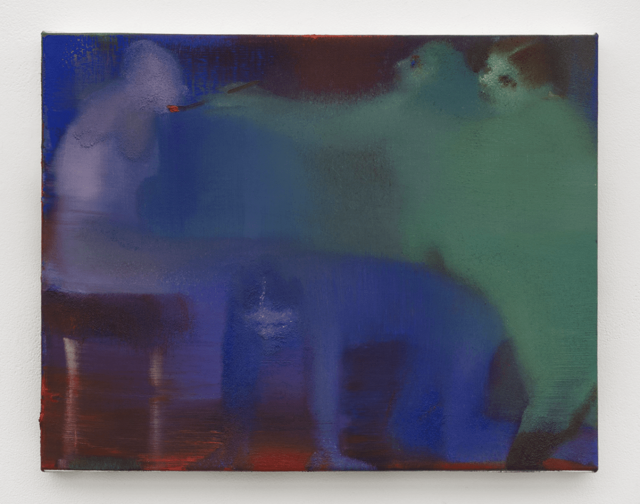 Elizabeth Glaessner
Painting on Stool, 2023
Oil on linen
35.6 &amp;times; 45.7 cm
14 &amp;times; 18 inch