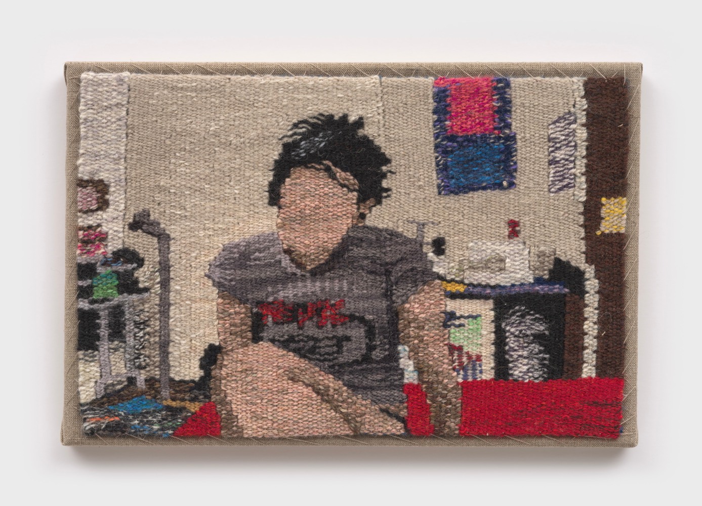 Erin M. Riley
Mental Crew, 2024
wool, cotton sewn to stretched linen
15 x 10 ins.
38.1 x 25.4 cm