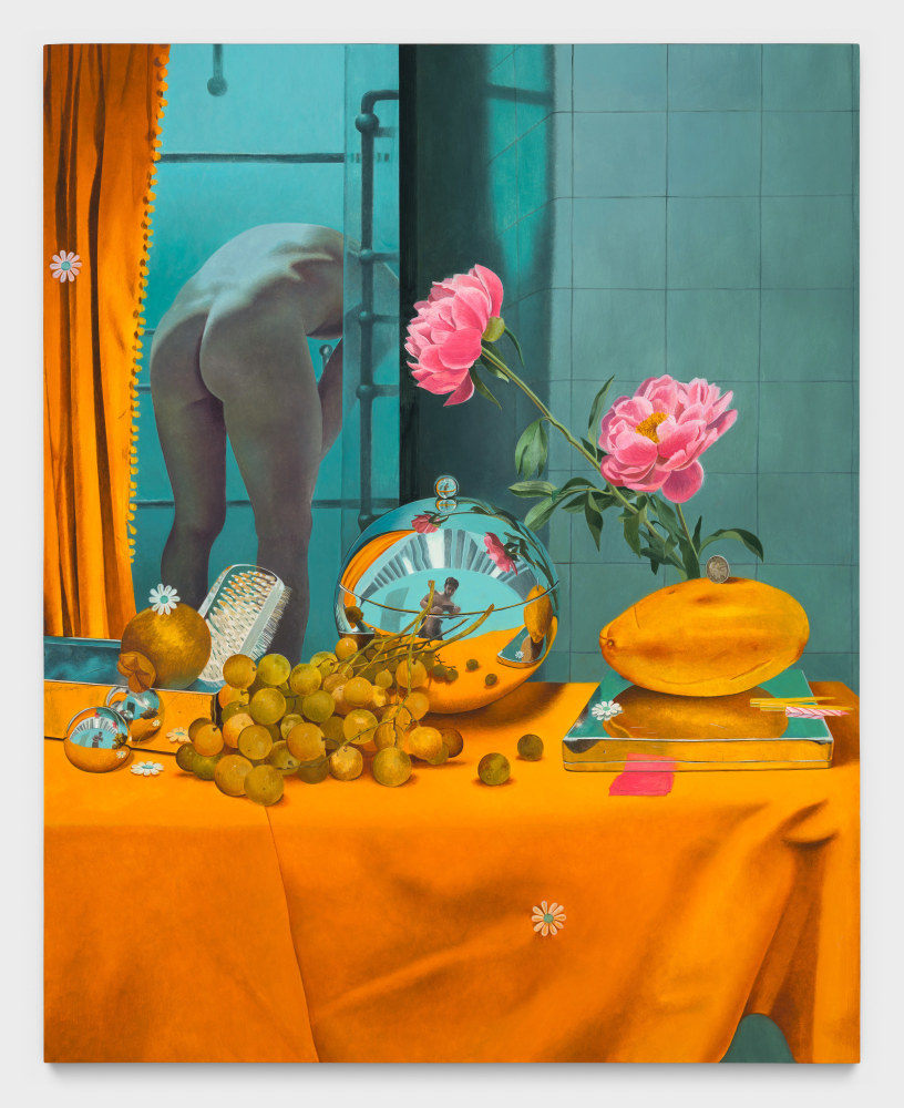 Kyle Dunn
Hotel Shower, 2025
acrylic on wood panel
30 x 24 x 1 ins.
76.2 x 61 x 2.5 cm