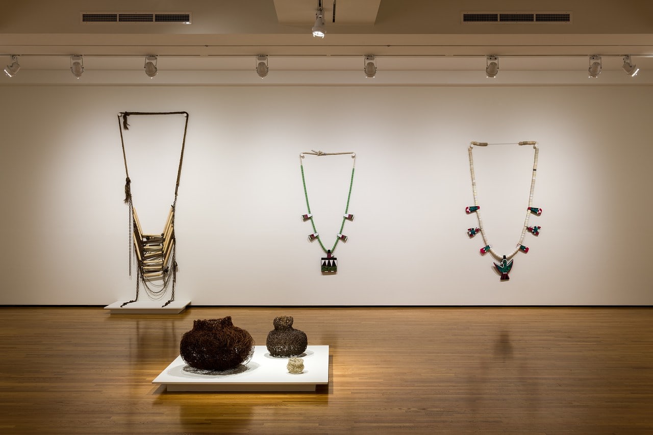 Installation view, Ishi Glinsky: Upon a Jagged Maze, Art, Design &amp;amp; Architecture Museum at UC Santa Barbara, 2022-2023. Image courtesy of Art, Design &amp;amp; Architecture Museum at UC Santa Barbara.