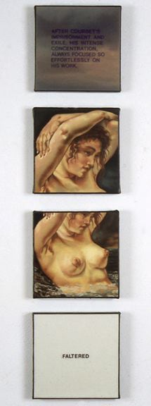 Dotty Attie
Faltered, 1994
Oil on linen
each: 6 x 6 ins. (15.2 x 15.2 cm)
overall: 27 x 6 ins. (68.6 x 15.2 cm)