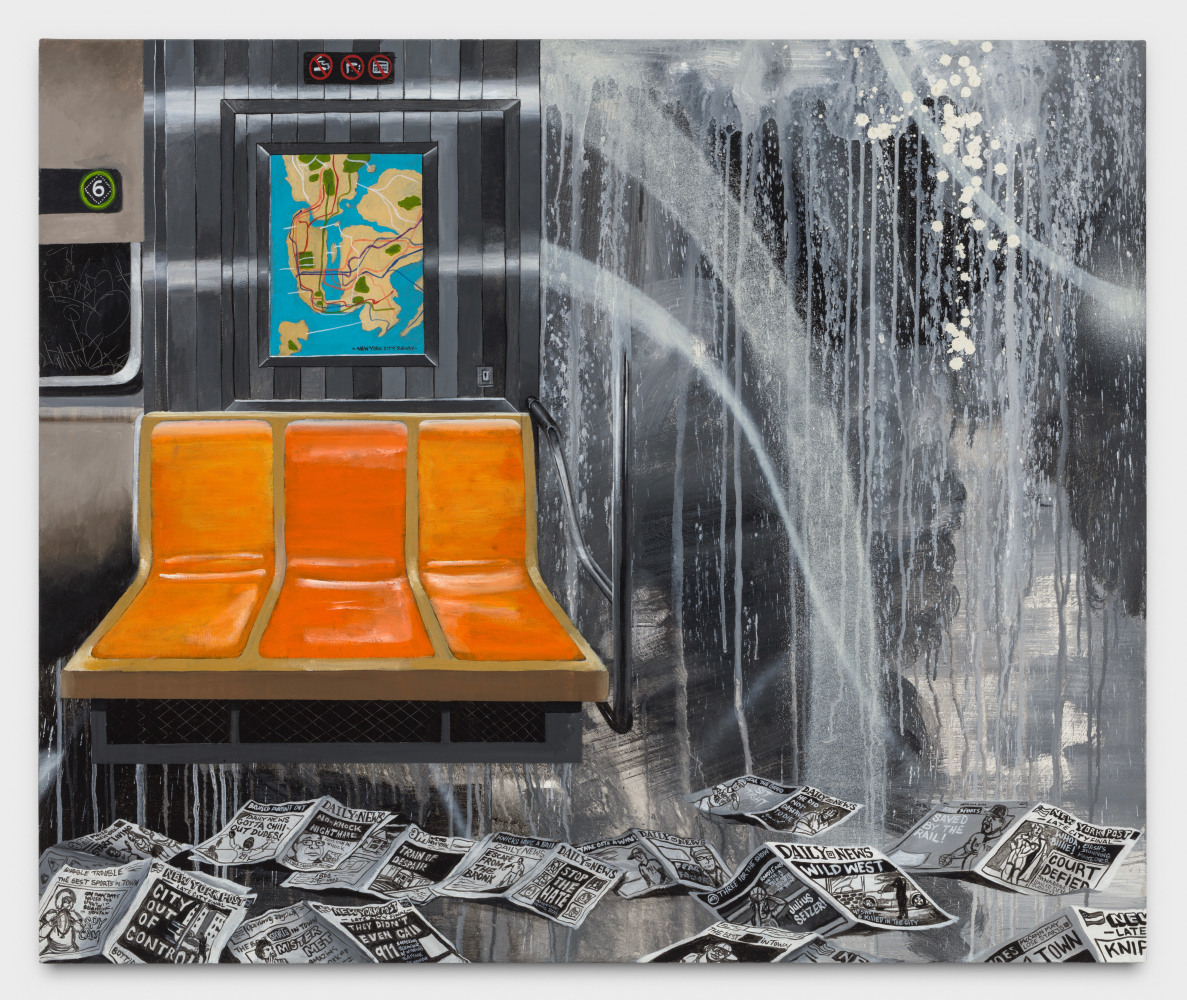 Christopher &amp;quot;Daze&amp;quot; Ellis
Headliners, 2021
spray paint, acrylic on canvas
40 x 48 ins.
101.6 x 121.9 cm