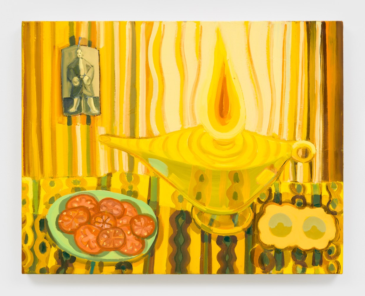 Judith Linhares
What the Genie Knows, 2024
oil on linen
22 x 28 ins.
55.9 x 71.1 cm