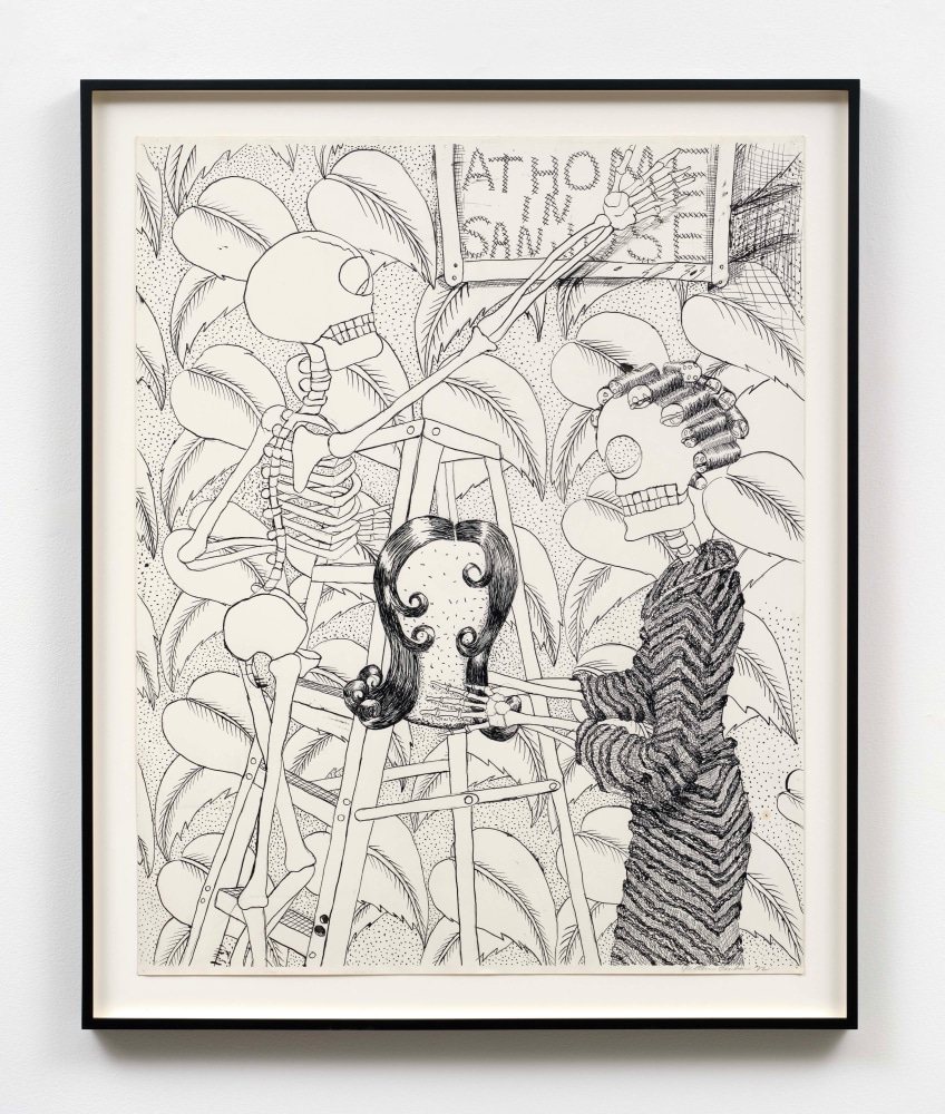 Judith Linhares
At Home in San Jose II, 1972
signed and dated, recto
ink on paper
29 x 23 ins.
73.7 x 58.4 cm