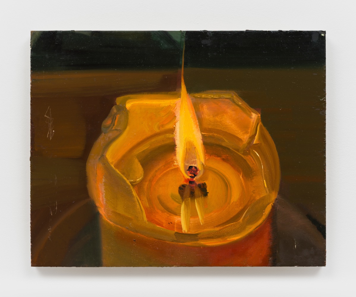 Phoebe Helander
Candle Burning VII, 2024
oil on wood
11 1/4 x 14 1/8 x 3/4 ins.
28.6 x 35.9 x 1.9 cm