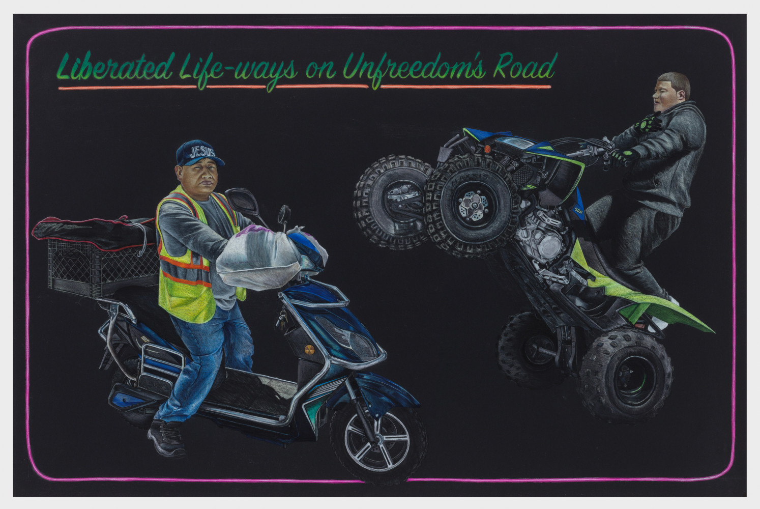 Shellyne Rodriguez
On the Subject of Defiant Mobility, 2022
color pencil on paper
45 1/2 x 69 ins.
115.6 x 175.3 cm