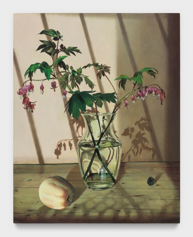 Kyle Dunn
Still Life with Bleeding Heart, 2023
signed and dated, verso
acrylic on panel
20 x 16 ins.
50.8 x 40.6 cm