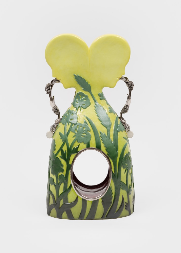 Jessica Stoller
Silphium, 2024
porcelain, glaze, china paint, lustre
19 x 8 1/2 x 4 1/2 ins.
48.3 x 21.6 x 11.4 cm