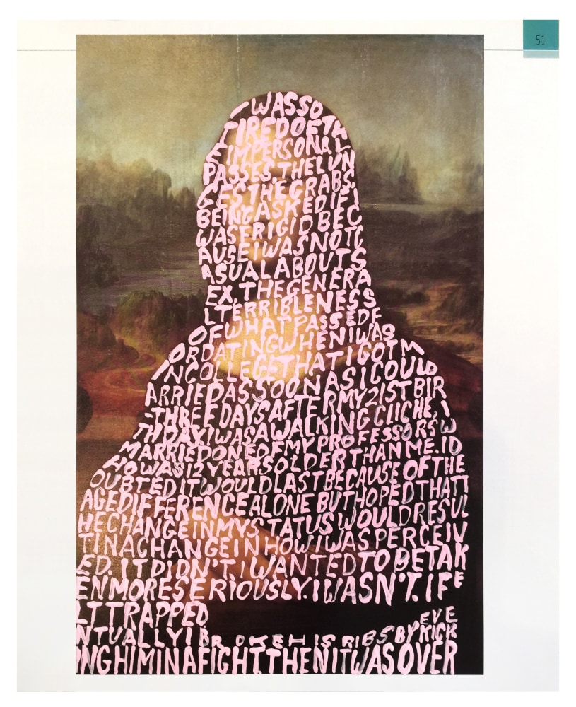 Betty Tompkins, Women Words #84 (da Vinci #2), 2017