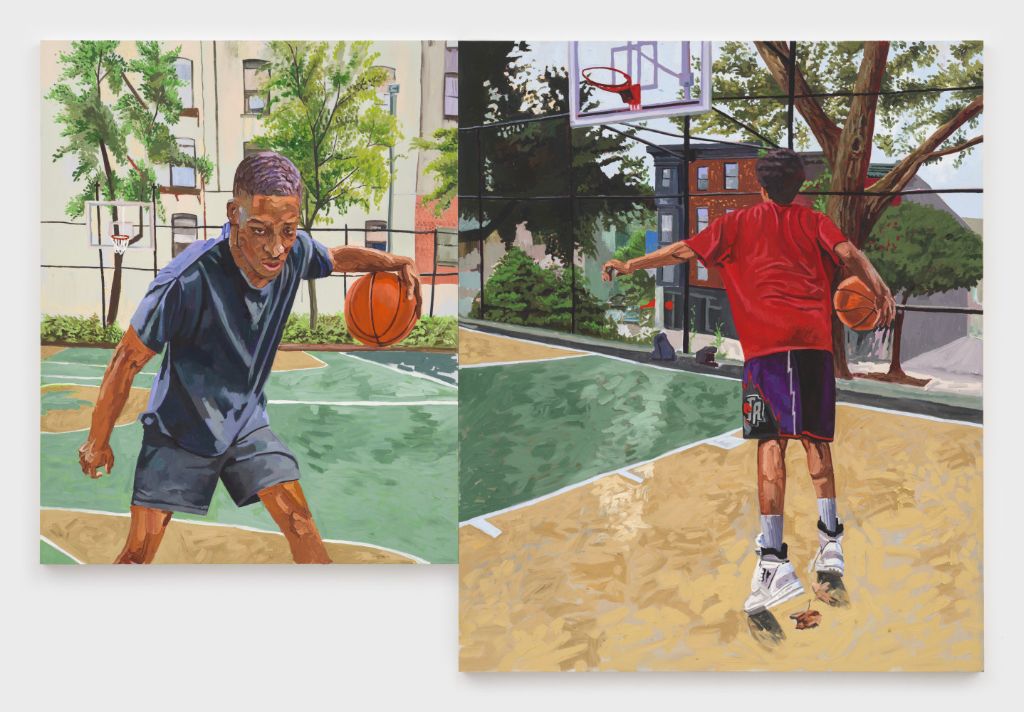 Gerald Lovell
17 Points / I Believe I Can Fly, 2023
oil on panel
72 x 108 ins.
182.9 x 274.3 cm