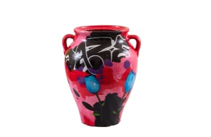 Christopher &amp;quot;Daze&amp;quot; Ellis
Untitled, 2022
acrylic and spray paint on terracotta
15 x 13 x 11 ins.
38 x 33 x 28 cm