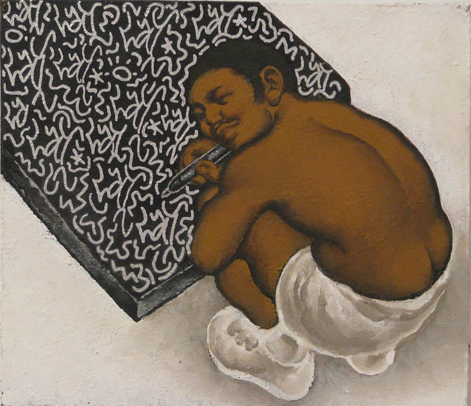 Martin Wong, LA2 - Malicious Mischief (collaboration with LA II), 1997