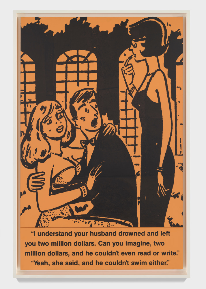 Untitled (Cartoon Painting),&amp;nbsp;1989
Acrylic and silkscreen on canvas
90 x 58 inches

&amp;copy; Richard Prince