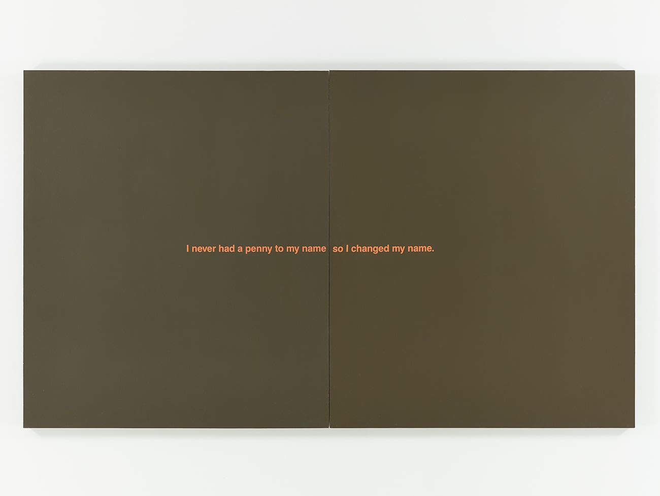 RICHARD PRINCE
My Name,&amp;nbsp;1987
Acrylic and silkscreen ink on canvas
Diptych
Overall; 55 7/8 x 96 inches&amp;nbsp; / 141.9 x 243.8 cm&amp;nbsp;