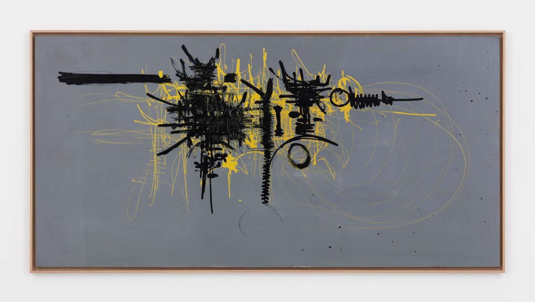 Occision du duc Jehan de Bourgogne&amp;nbsp;|&amp;nbsp;Slaughter of the Duke Jehan de Bourgogne,&amp;nbsp;1957. Oil on canvas. 97 x 195 cm | 38 3/16 x 76 3/4 in.&amp;nbsp;&amp;copy; Georges Mathieu / ADAGP, Paris &amp;amp; ARS, New York, 2021.