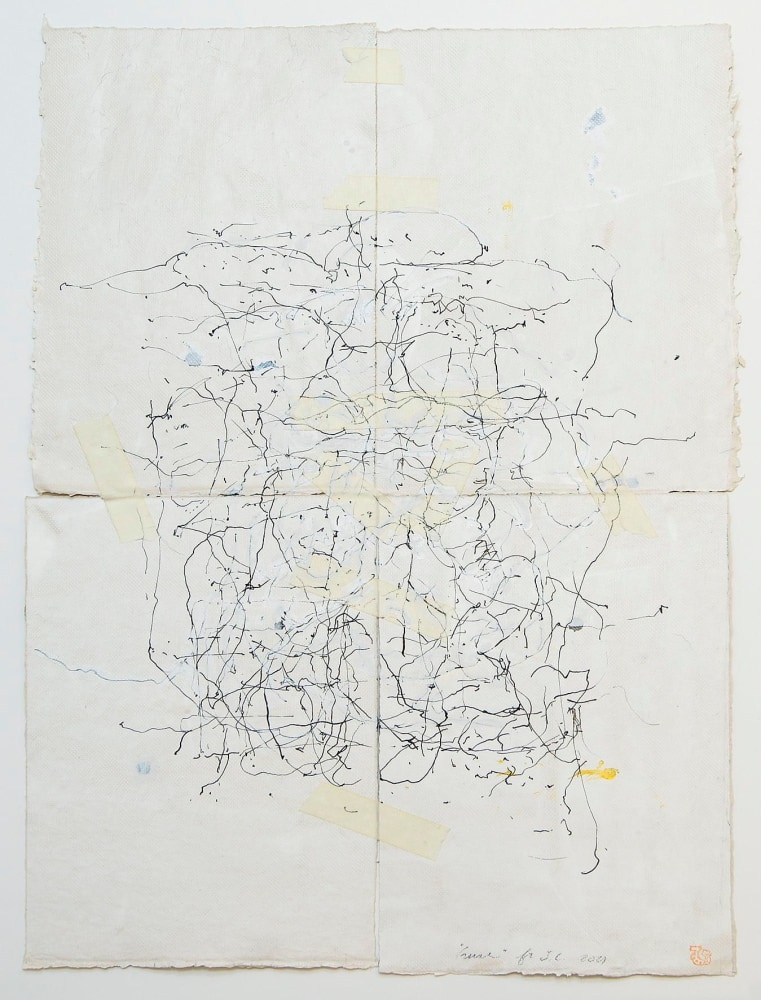 JAN FRANK
Crush,&amp;nbsp;2011
Dutch Linen Paper / sized / pen &amp;amp; ink, masking tape
25.5 x 17 inches / 64.8 x 43.2 cm