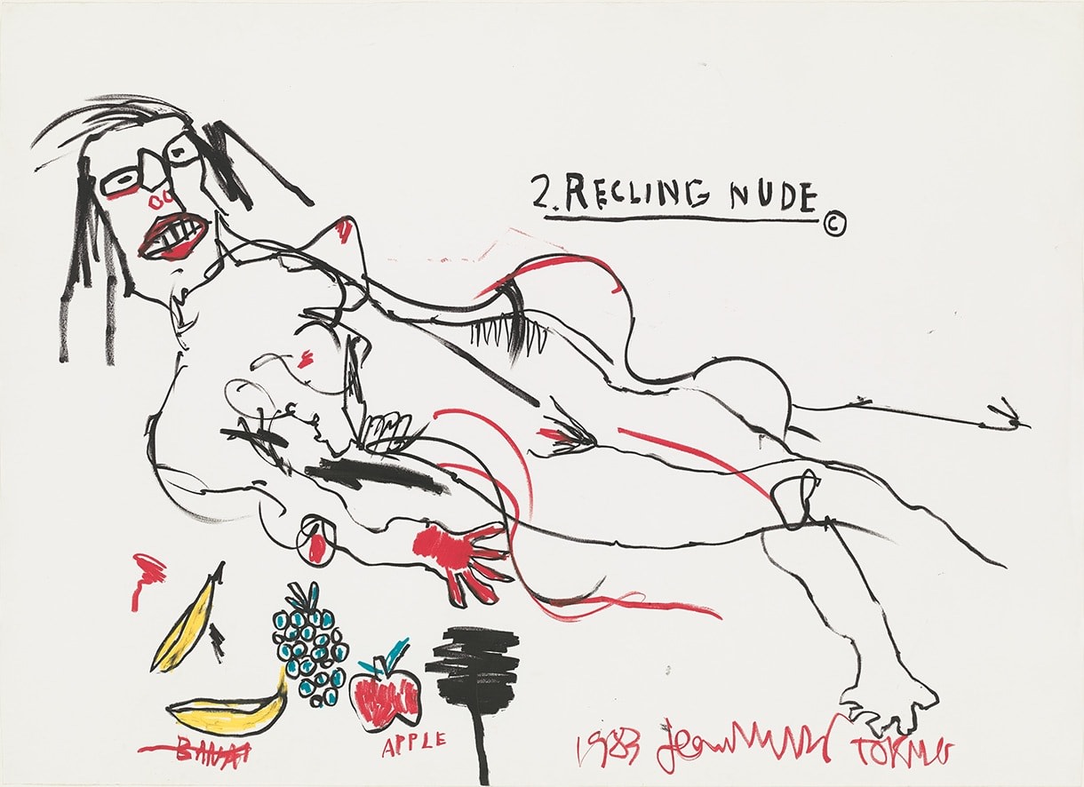 JEAN-MICHEL BASQUIAT
Reclining Nude, 1983
Crayon on paper
46.5 x 64 inches / 118.1 x 162.6 cm