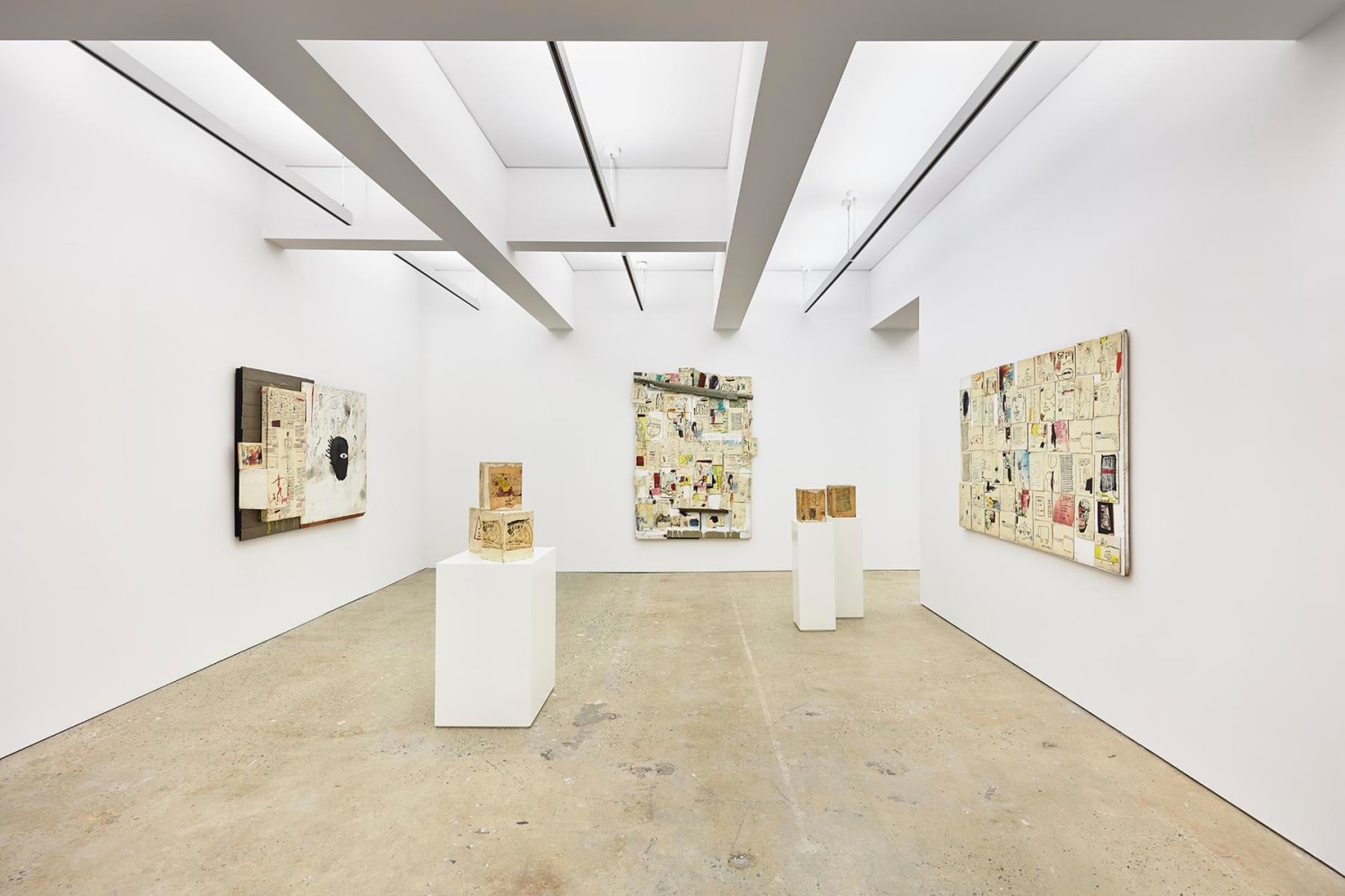 Installation view 1 of Jean-Michel Basquiat Xerox exhibition at Nahmad Contemporary