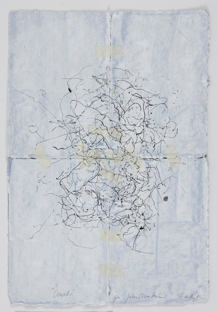 JAN FRANK
Crush,&amp;nbsp;2011
Dutch Linen Paper / sized / pen &amp;amp; ink, masking tape
24.3 x 16.3 inches / 61.7 x 41.4 cm