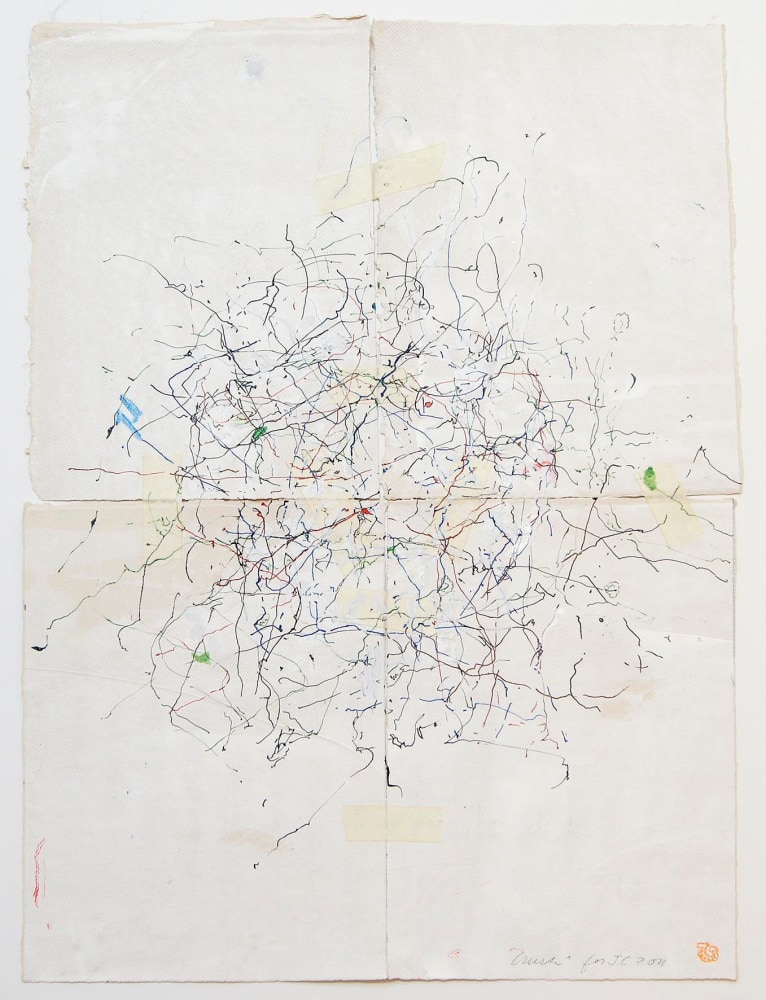 JAN FRANK
Crush,&amp;nbsp;2011
Dutch Linen Paper / sized / pen &amp;amp; ink, masking tape
25.8 x 17 inches / 65.5 x 43.2 cm