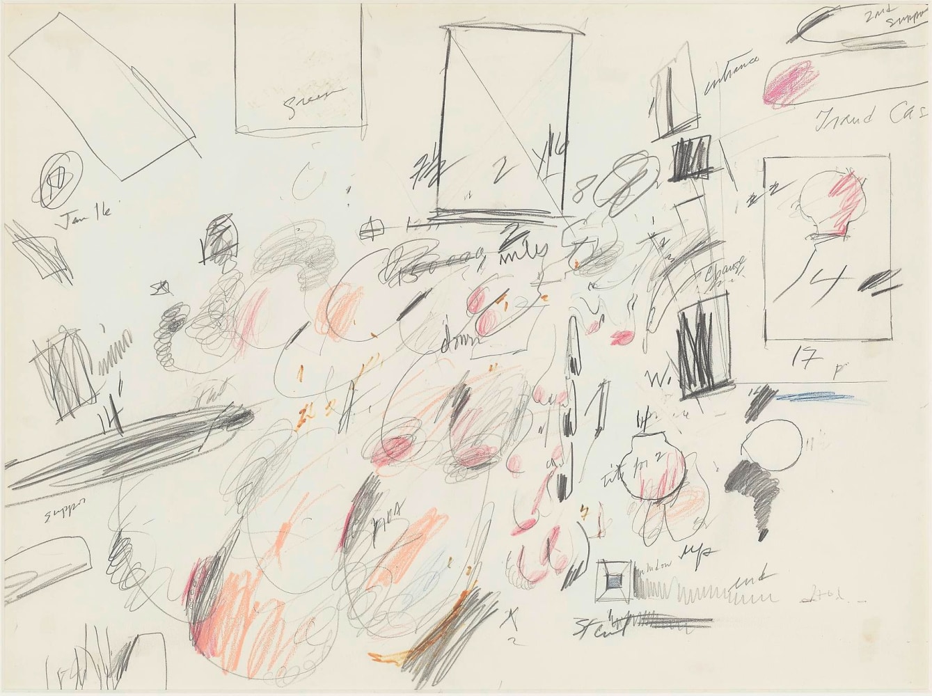 CY TWOMBLY
Untitled,&amp;nbsp;1969
Watercolor, wax crayon, felt-tip pen and colored pencil on paper
23 x 30.75 inches / 58.4 x 78.1 cm
