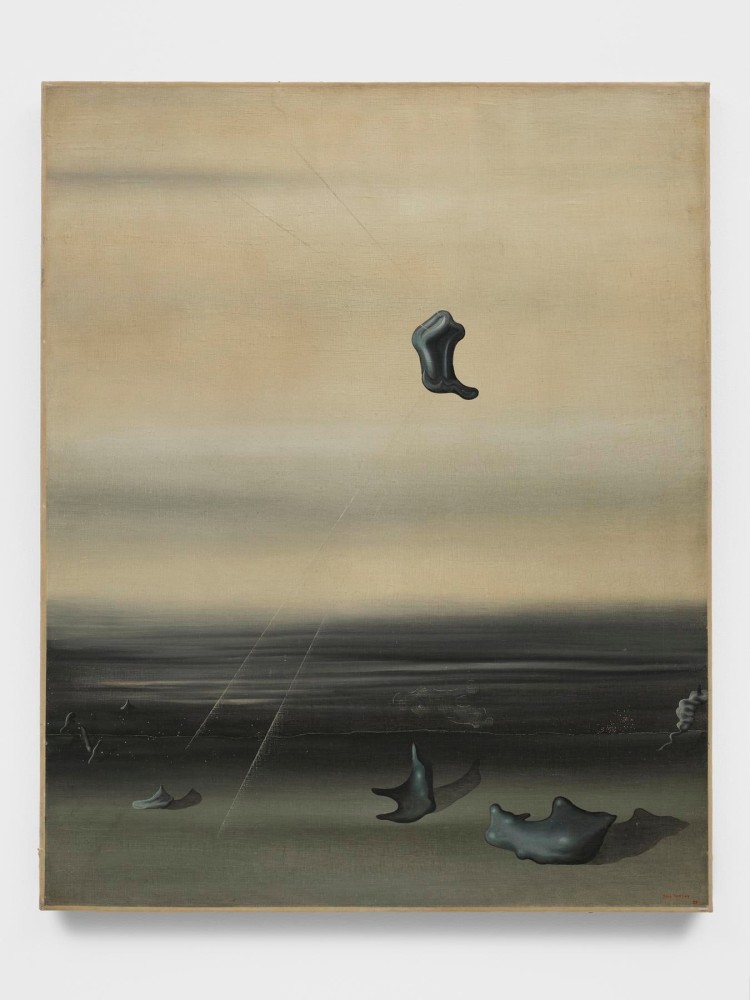 YVES TANGUY&amp;nbsp;
Time of Foreboding,&amp;nbsp;1929
Oil on canvas
39.4 x 31.9 inches (100 x 81 cm)
&amp;copy; 2020 Estate of Yves Tanguy / Artists Rights Society (ARS), New York