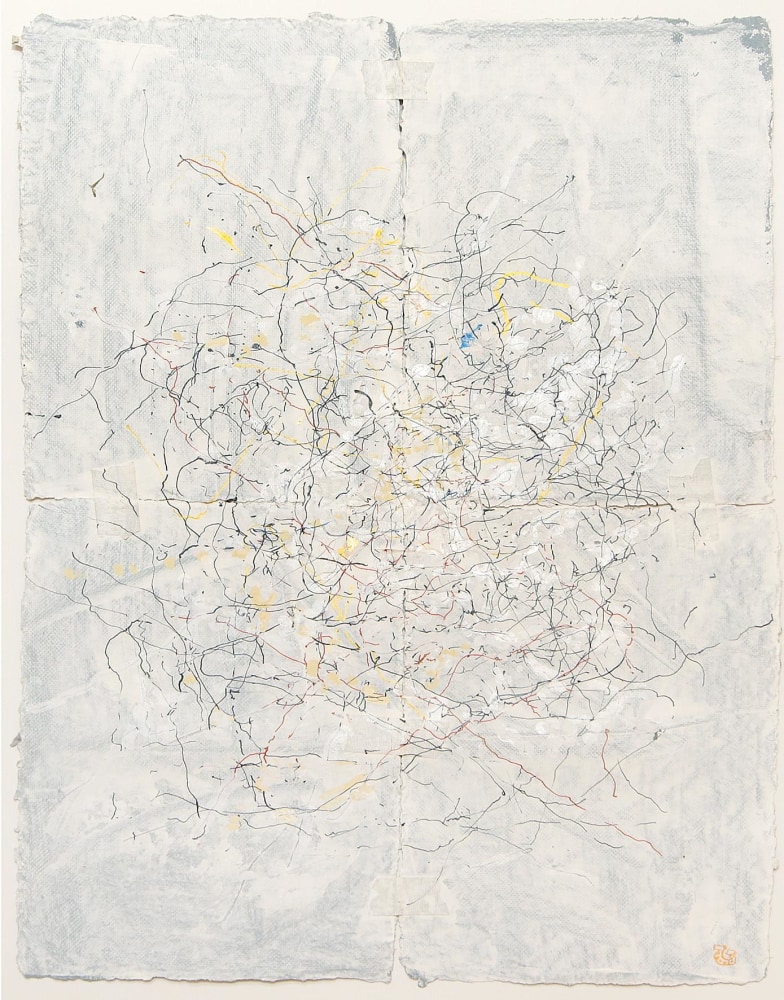 JAN FRANK
Crush,&amp;nbsp;2011
Dutch Linen Paper / sized / pen &amp;amp; ink, masking tape
24 x 16.5 inches / 61 x 41.9 cm