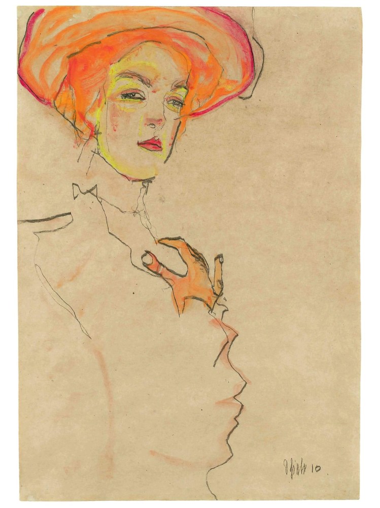 EGON SCHIELE
Gerti in Orange Hat,&amp;nbsp;1910
Gouache, crayon and pencil on paper
17.5 x 12 inches / 44.5 x 30.5 cm