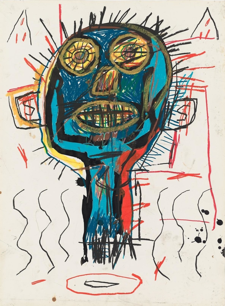 JEAN-MICHEL BASQUIAT
Untitled,&amp;nbsp;1982
Oilstick and paper collage on paper
30 x 22 inches / 76.2 x 55.9 cm