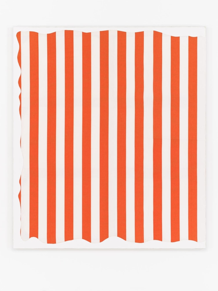 Photo- souvenir:&amp;nbsp;Variable Forms Painting, July 1966,&amp;nbsp;Paint on orange and white striped cotton canvas,&amp;nbsp;84 1/4 x 70 1/4 in/&amp;nbsp;214 x 179 cm.
Courtesy of the artist and Bortolami, New York