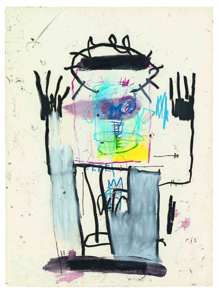 JEAN-MICHEL BASQUIAT
Untitled,&amp;nbsp;1981
Acrylic, oilstick and ink on paper
30 x 22 inches / 76.2 x 55.9 cm)
