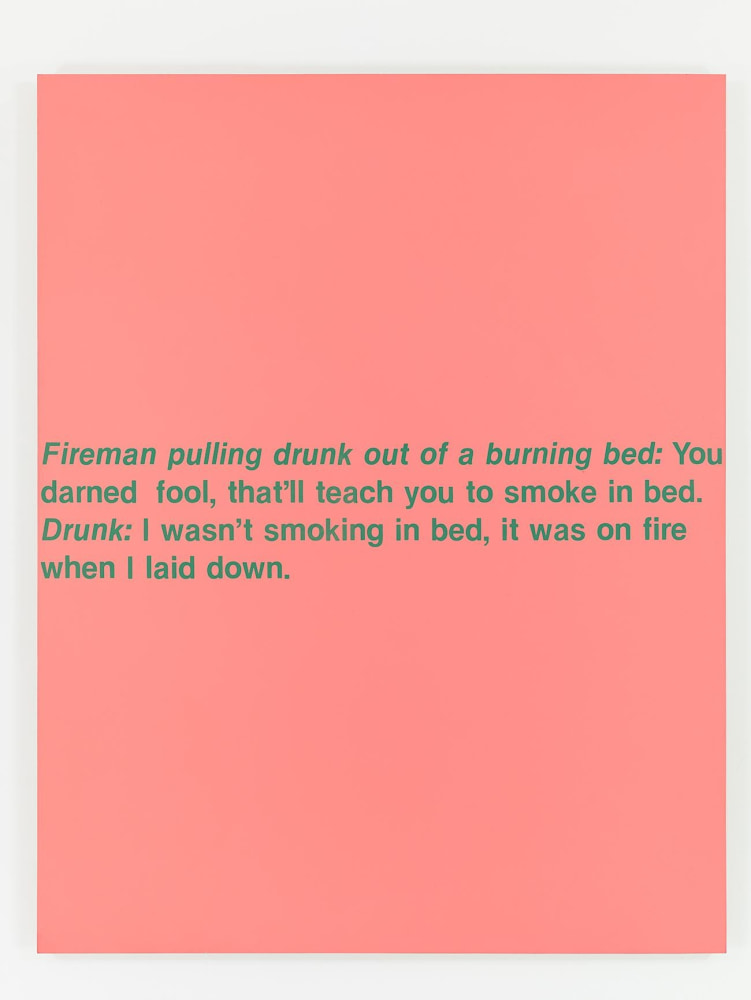 RICHARD PRINCE
Fireman and Drunk,&amp;nbsp;1989
Acrylic and silkscreen on canvas
96 x 75 inches  / 243.8 x 190.5 cm 