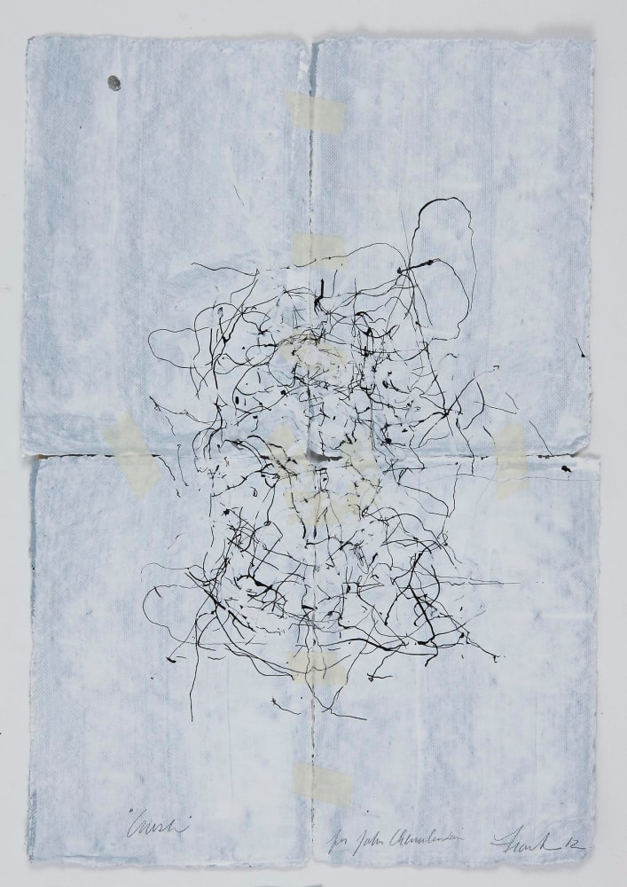 JAN FRANK
Crush,&amp;nbsp;2011
Dutch Linen Paper / sized / pen &amp;amp; ink, masking tape
24.3 x 15.5 inches / 61.7 x 39.4 cm