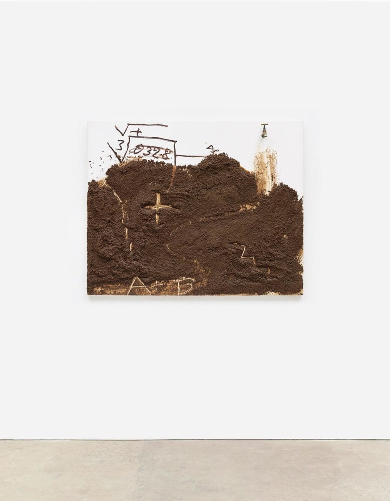 Aixeta (Tap),&amp;nbsp;2003, Oil, sand, cement, and faucet on wood panel, 51 1/8 x 63 3/4 in. (130 x 162 cm.)&amp;nbsp;&amp;copy; 2017 Comissi&amp;oacute; T&amp;agrave;pies / Artists Rights Society (ARS), New York / VEGAP, Madrid