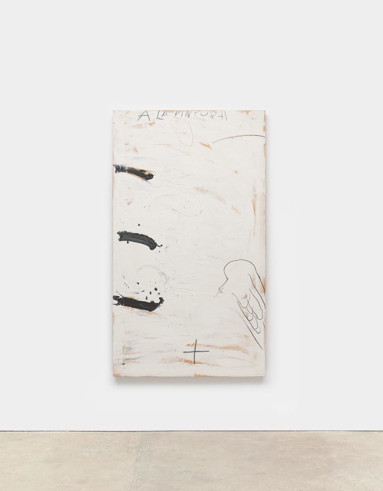 A&amp;nbsp;La Pintura (To Painting),&amp;nbsp;1989, Oil, mixed media and pencil on wood panel, 68 7/8 x 39 3/8 in. (175 x 100 cm.)&amp;nbsp;&amp;copy; 2017 Comissi&amp;oacute; T&amp;agrave;pies / Artists Rights Society (ARS), New York / VEGAP, Madrid
