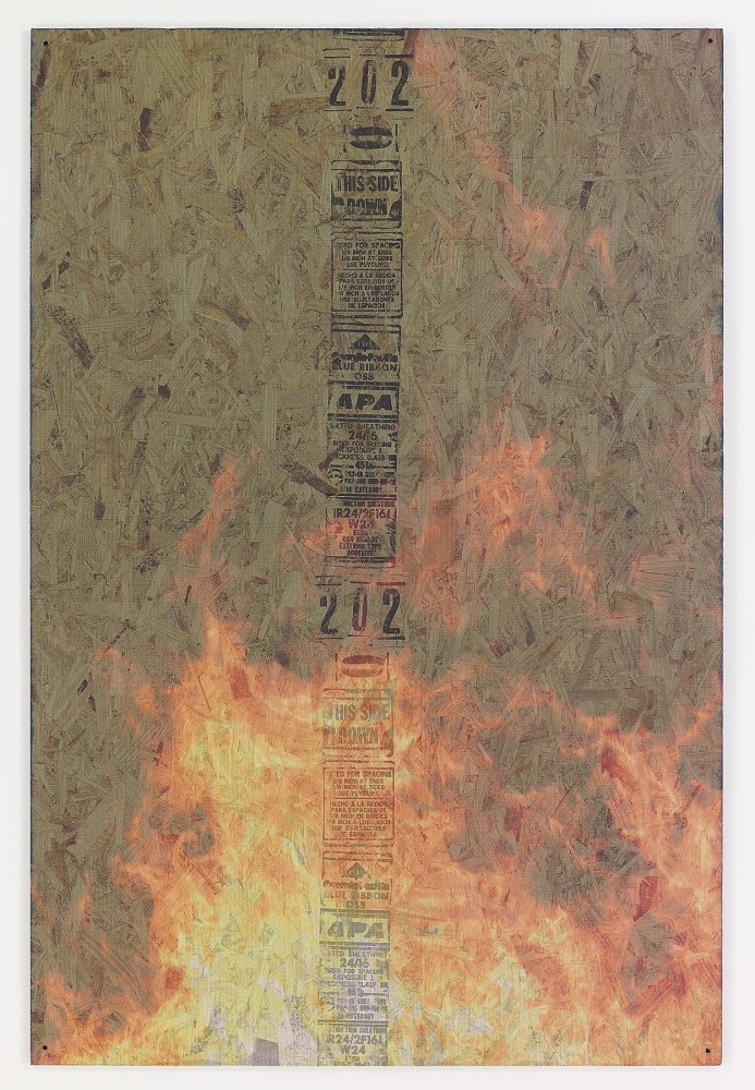 PETER SUTHERLAND
Bonfire 2,&amp;nbsp;2014
Inkjet on perforated vinyl adhered to OSB
72 x 48 inches / 182.8 x 121.9 cm