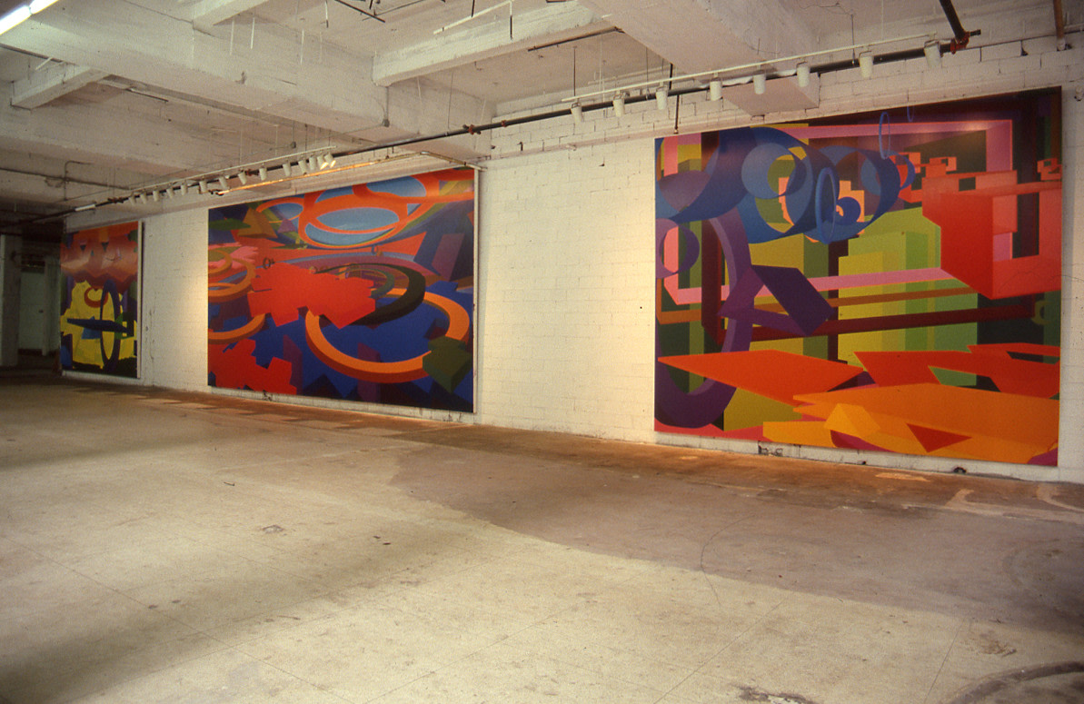 Three Installations of Al Held paintings at Madison Avenue and 57th Street, New York