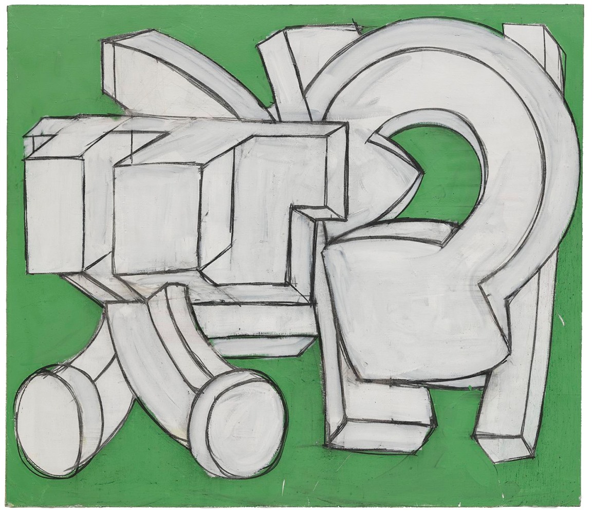 Black, White & Green
1967
Acrylic and charcoal on canvas
87 x 100 inches