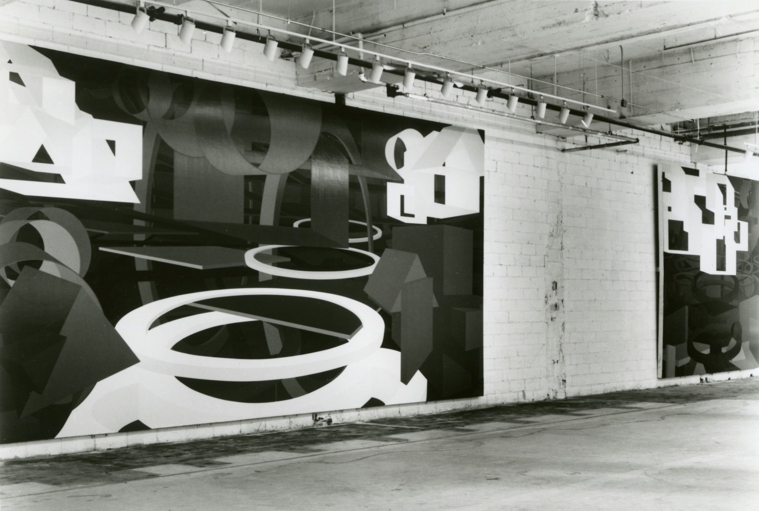 Three Installations of Al Held paintings at Madison Avenue and 57th Street, New York