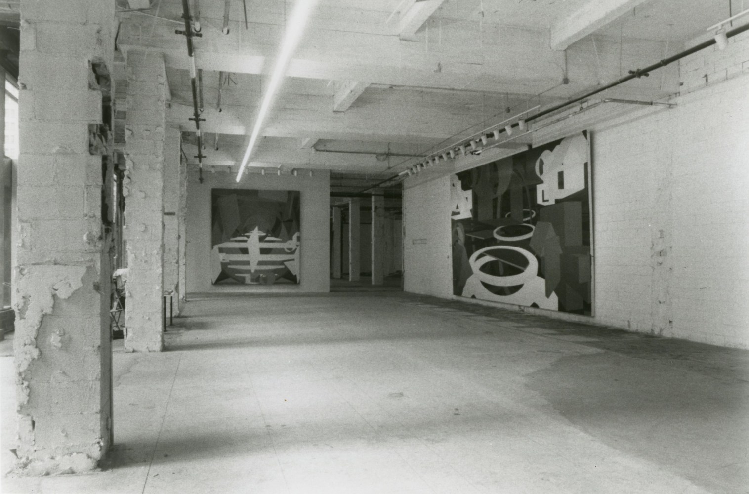 Three Installations of Al Held paintings at Madison Avenue and 57th Street, New York