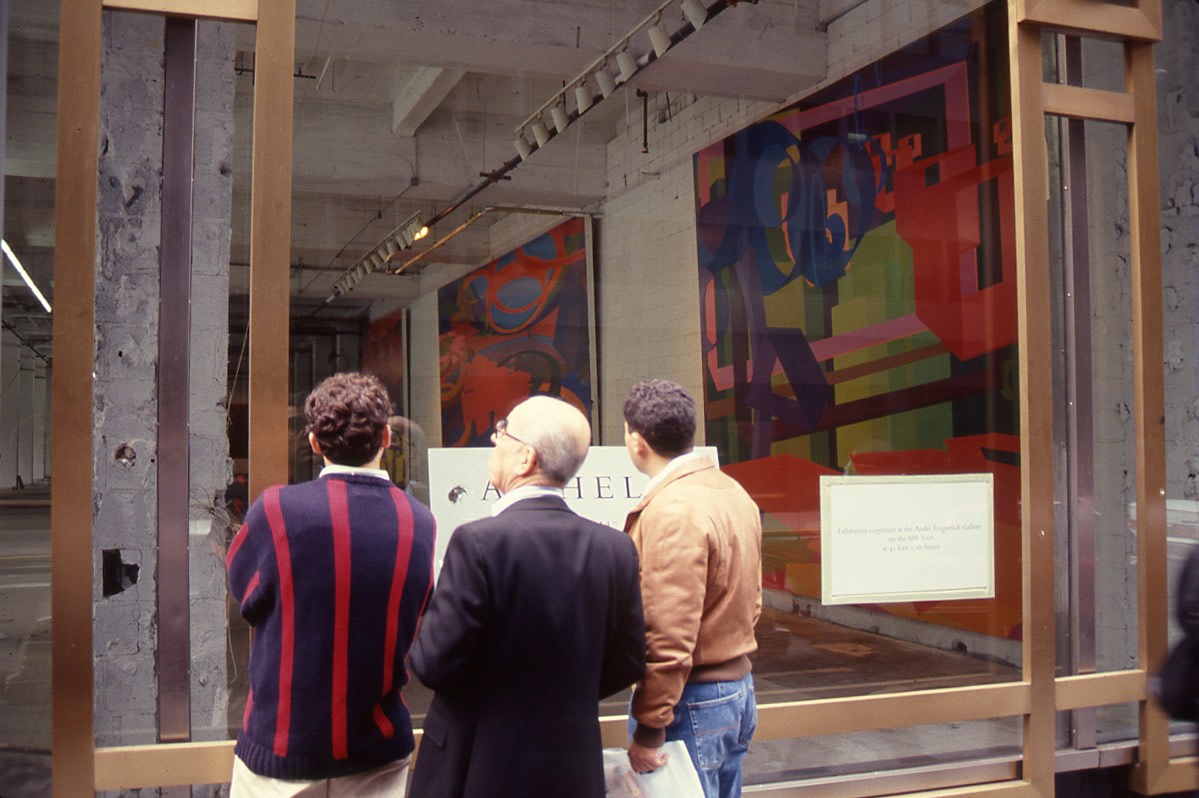 Three Installations of Al Held paintings at Madison Avenue and 57th Street, New York