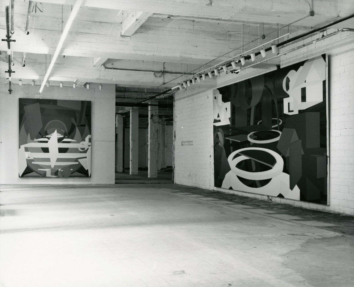 Three Installations of Al Held paintings at Madison Avenue and 57th Street, New York