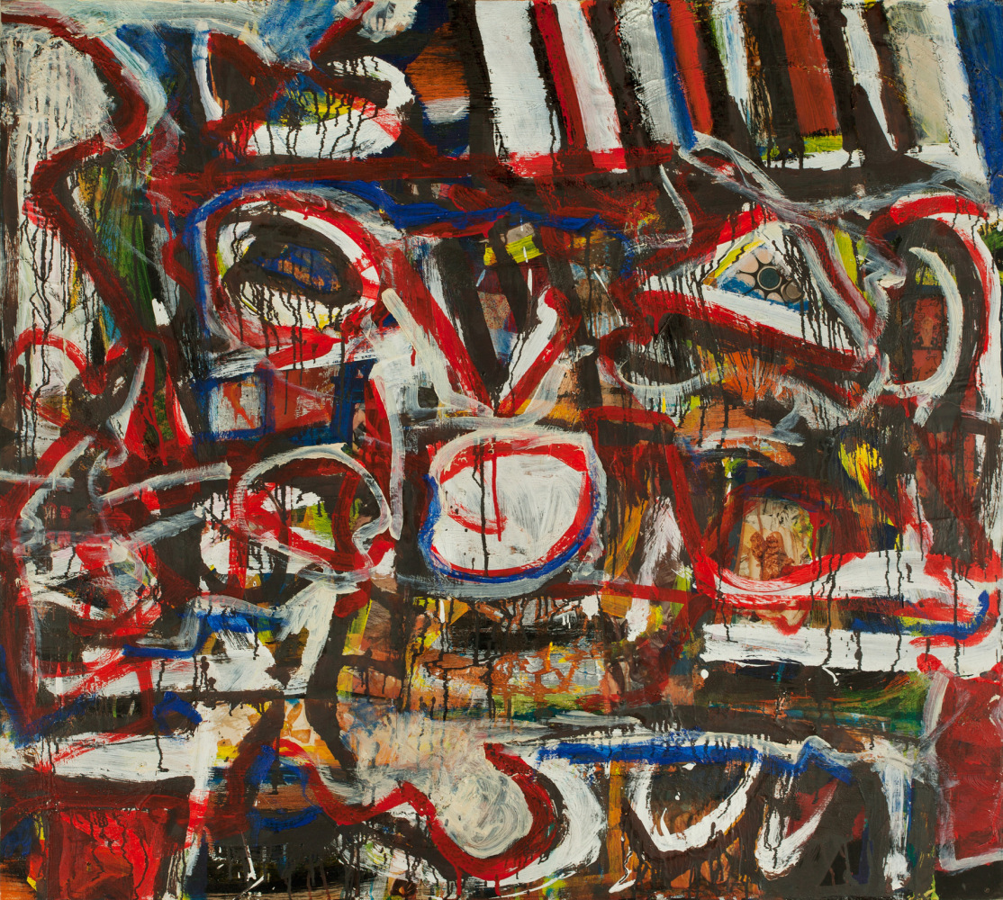 Untitled
1959
Oil and collage on paper mounted on canvas
40 x 44 1/2 inches