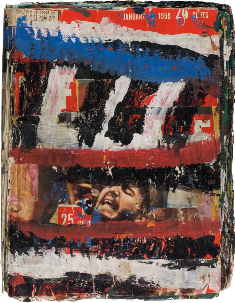 Untitled (Life Magazine)
1959
Oil, ink and printed paper collage on Life magazine
14 3/4 x 11 1/2 inches
The Art Institute of Chicago