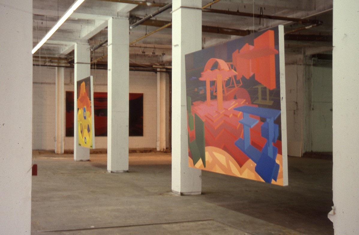 Three Installations of Al Held paintings at Madison Avenue and 57th Street, New York