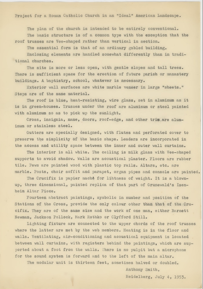 Statement on Roman Catholic Church in an &amp;quot;Ideal&amp;quot; American Landscape