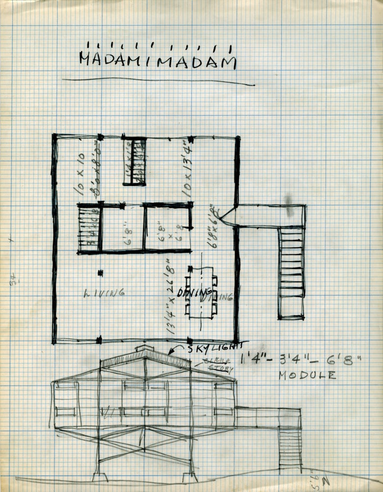 Sketch, ink and graphite on gridded paper
11 &amp;times; 8 1/2 in. (27.9 &amp;times; 21.6 cm)