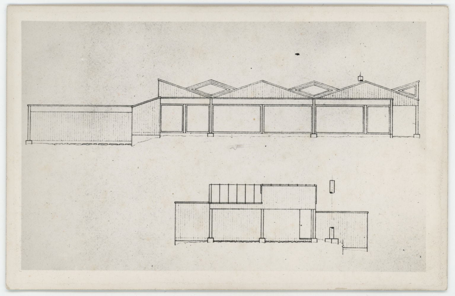 Elevations, postcard made from photograph of original drawing
3 1/2&amp;nbsp;&amp;times; 5 1/2 in. (8.9 &amp;times; 14 cm)