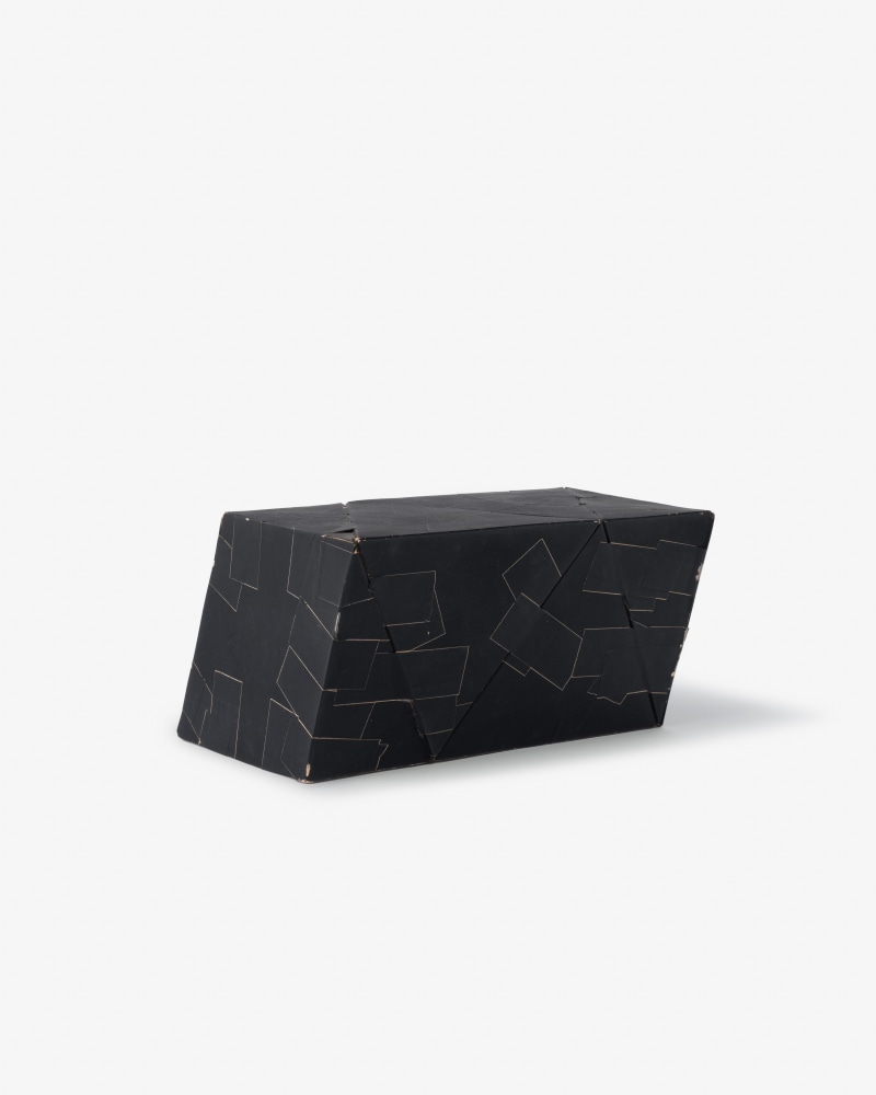 Card stock, painted black
31&amp;frasl;4&amp;nbsp;x 61&amp;frasl;8&amp;nbsp;x 41&amp;frasl;2 in. (8.3 &amp;times; 15.6 &amp;times; 11.4 cm)