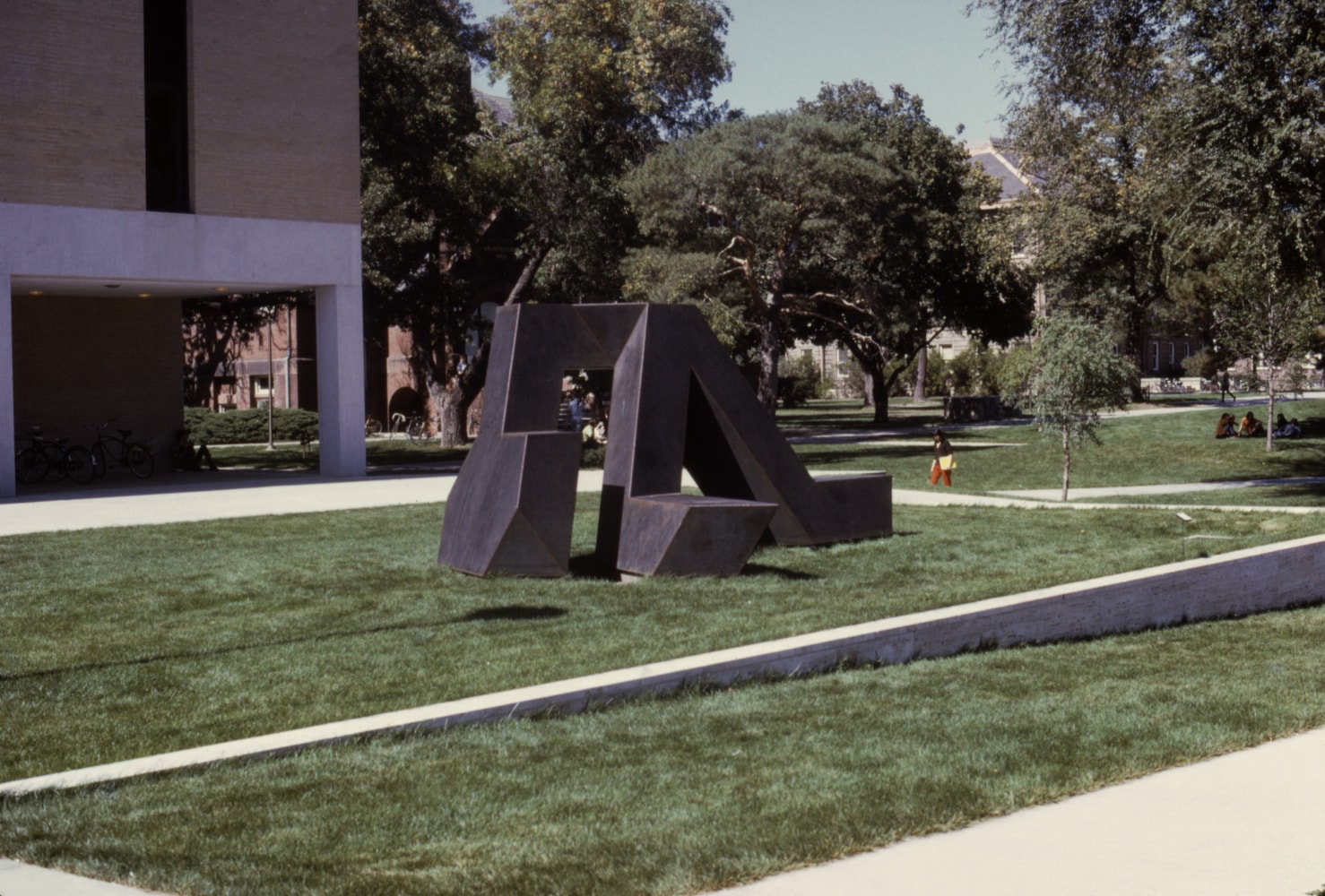 Steel, painted black
7 ft. 7 1/4 in. &amp;times; 18 ft. 8 in. &amp;times; 11 ft. 3 in. (231.8 &amp;times; 569 &amp;times; 342.9 cm), edition 1/3
Sheldon Museum of Art, University of Nebraska, Lincoln, NB